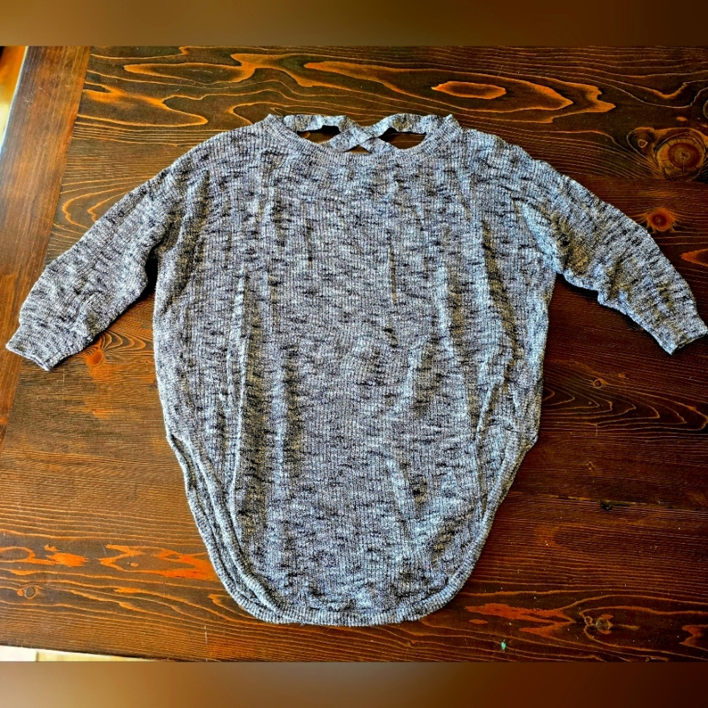 Express Dolman Style Criss Cross Back Sweater Size XS Black Multi